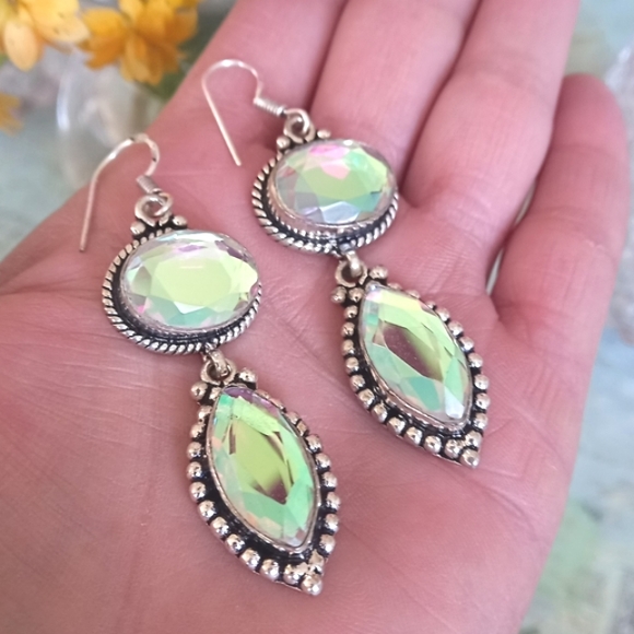 Dreamgems Jewelry - Rainbow Topaz Gemstone Earrings 925
